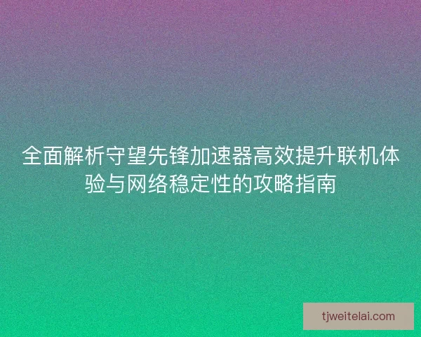 全面解析守望先锋加速器高效提升联机体验与网络稳定性的攻略指南