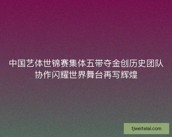中国艺体世锦赛集体五带夺金创历史团队协作闪耀世界舞台再写辉煌